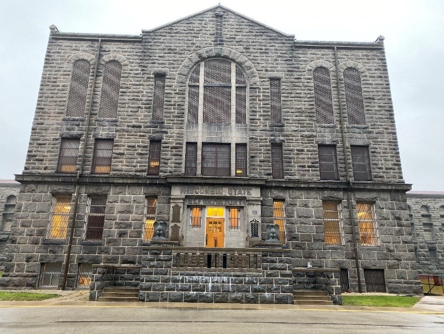Exterior of a large stone building