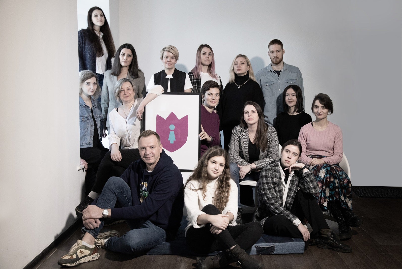 The staff of Nasiliu.net center, an awareness-raising group that provides assistance to domestic violence survivors.  