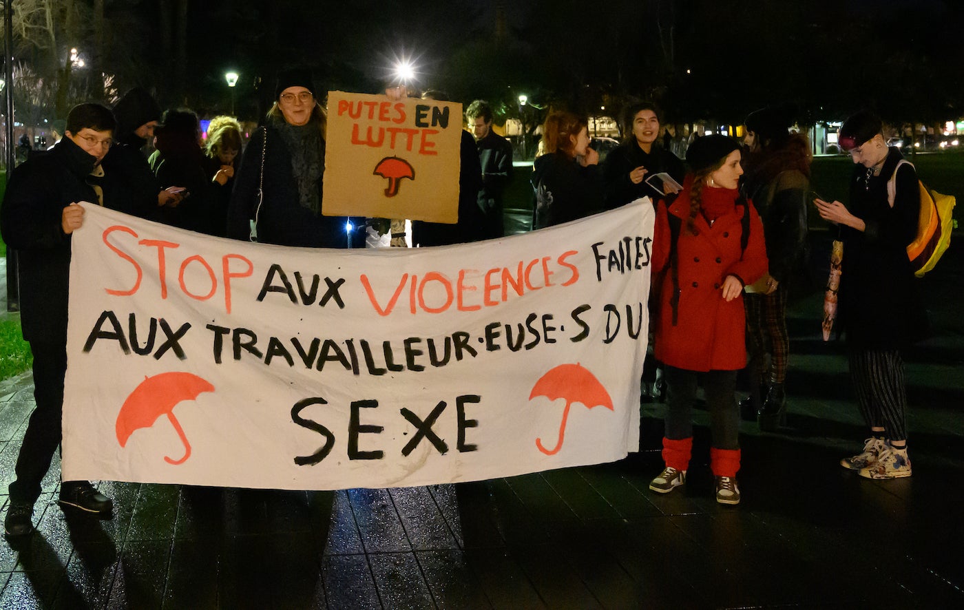 Sex workers and their allies gathered on December 20, 2019 in Nantes, France for the world day against violence against sex workers.