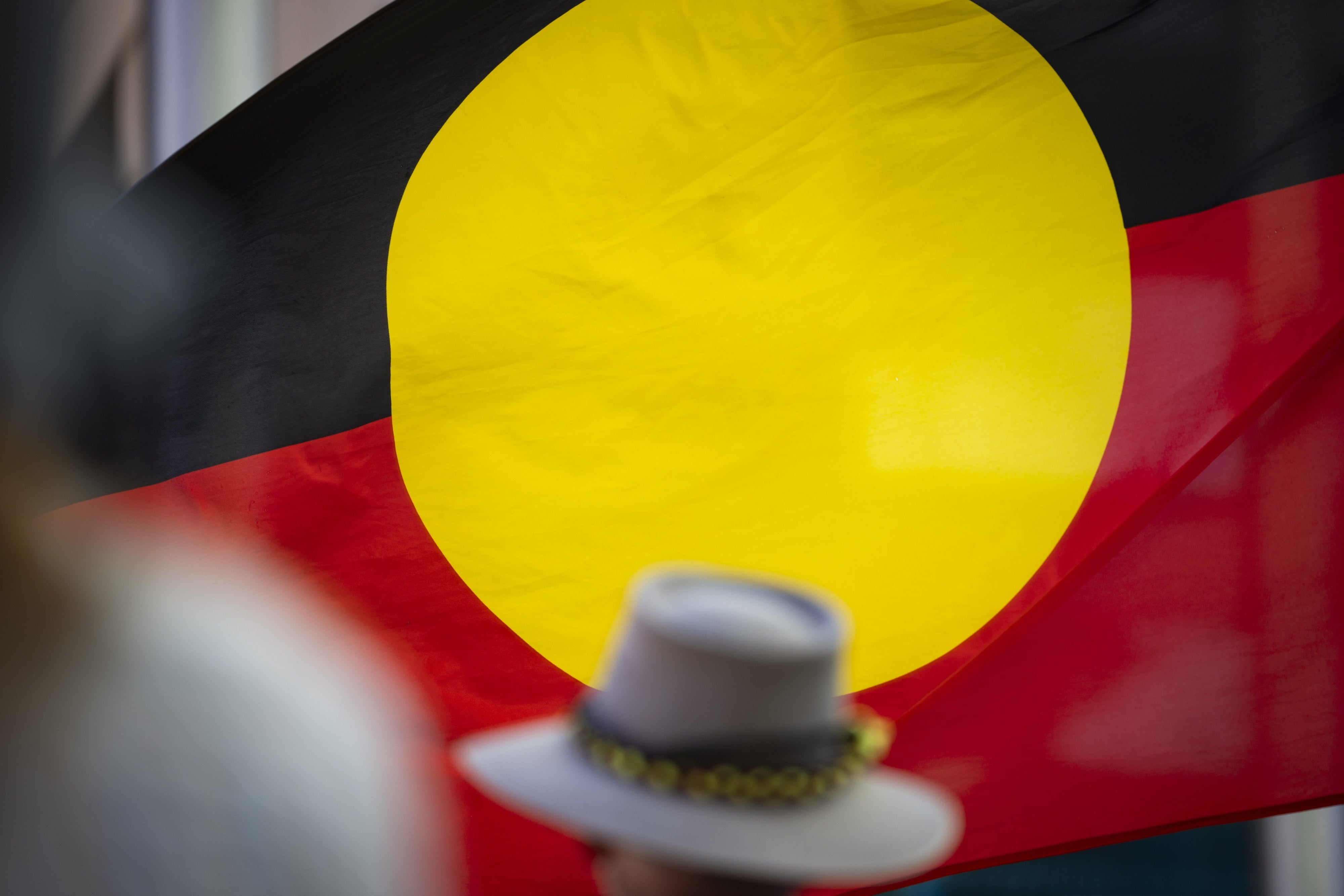 An Aboriginal flag in Perth, Australia, October 7, 2023. 