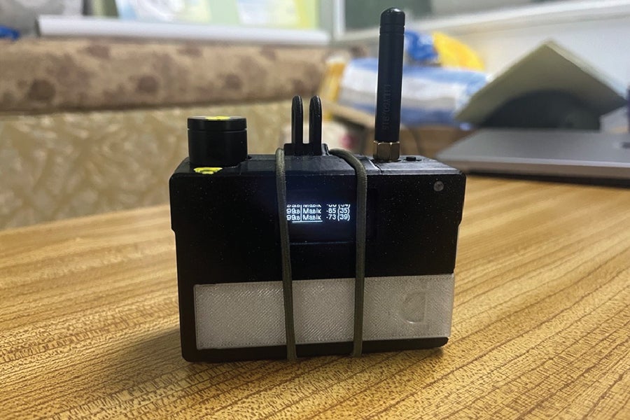 Photograph of a handheld drone detector