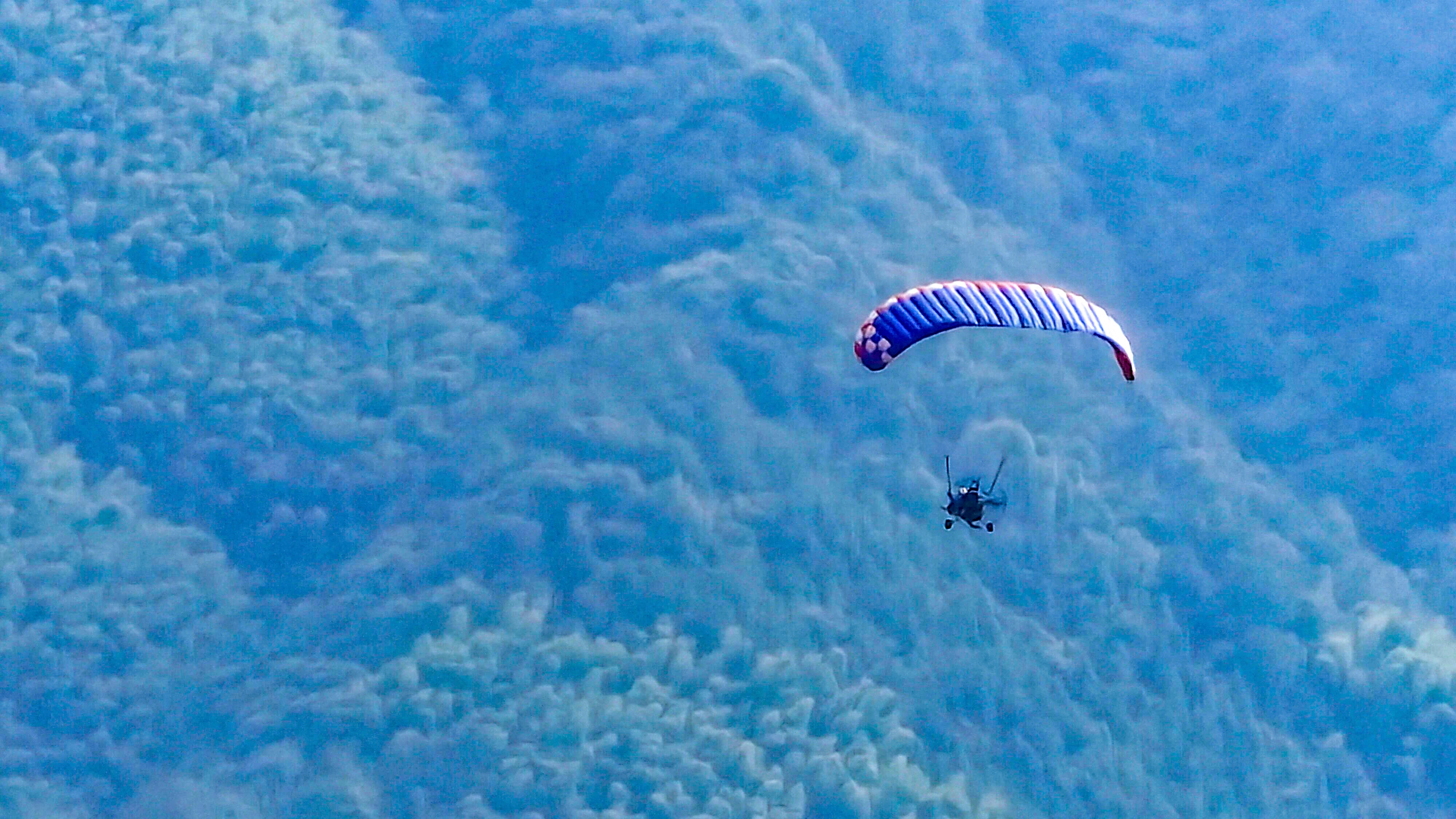A tourist paramotor in China.