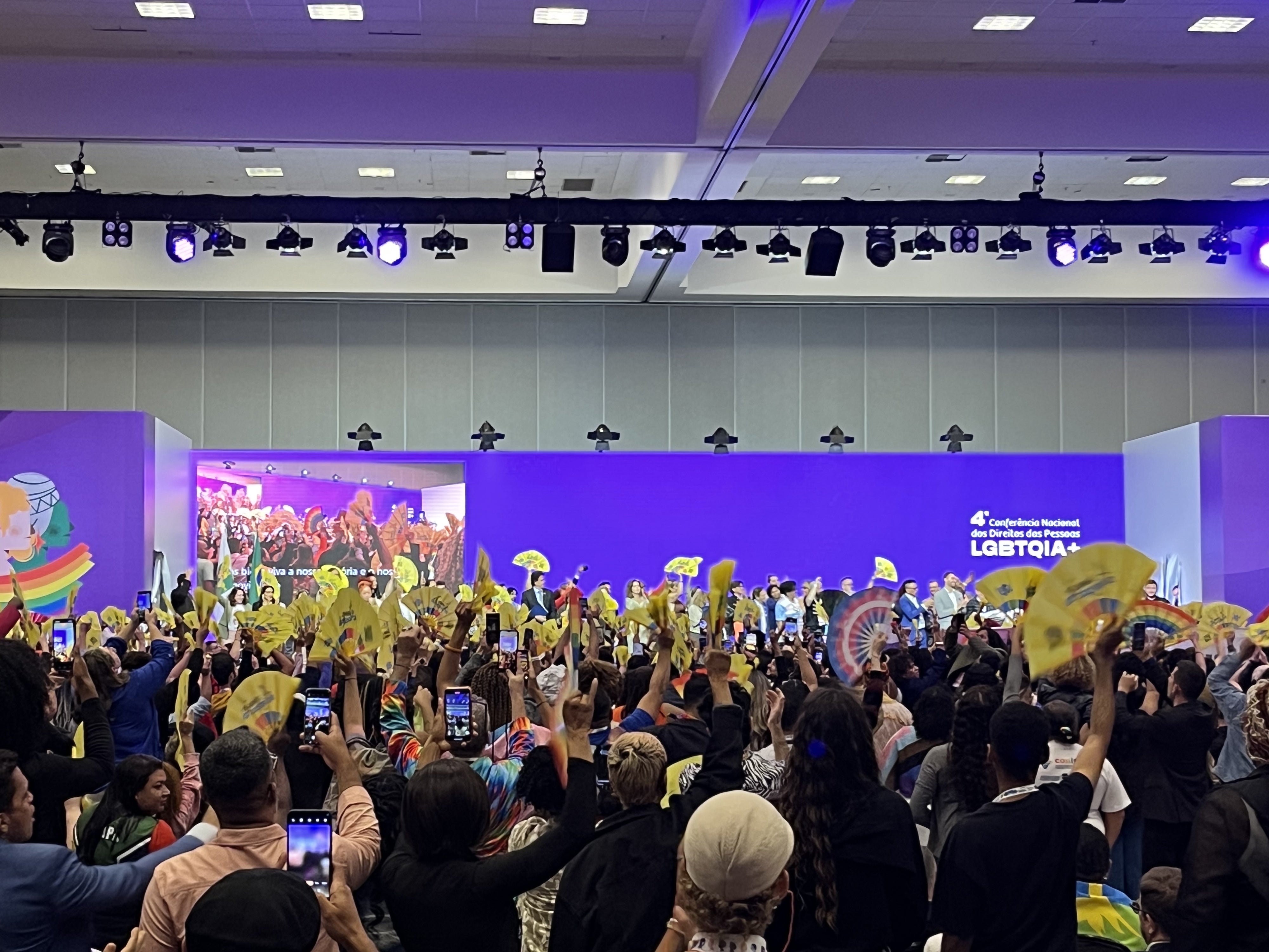 The opening ceremony of the 4th National Conference on the Rights of LGBTIQIA+ People in Brasilia, Brazil on October 21, 2025.