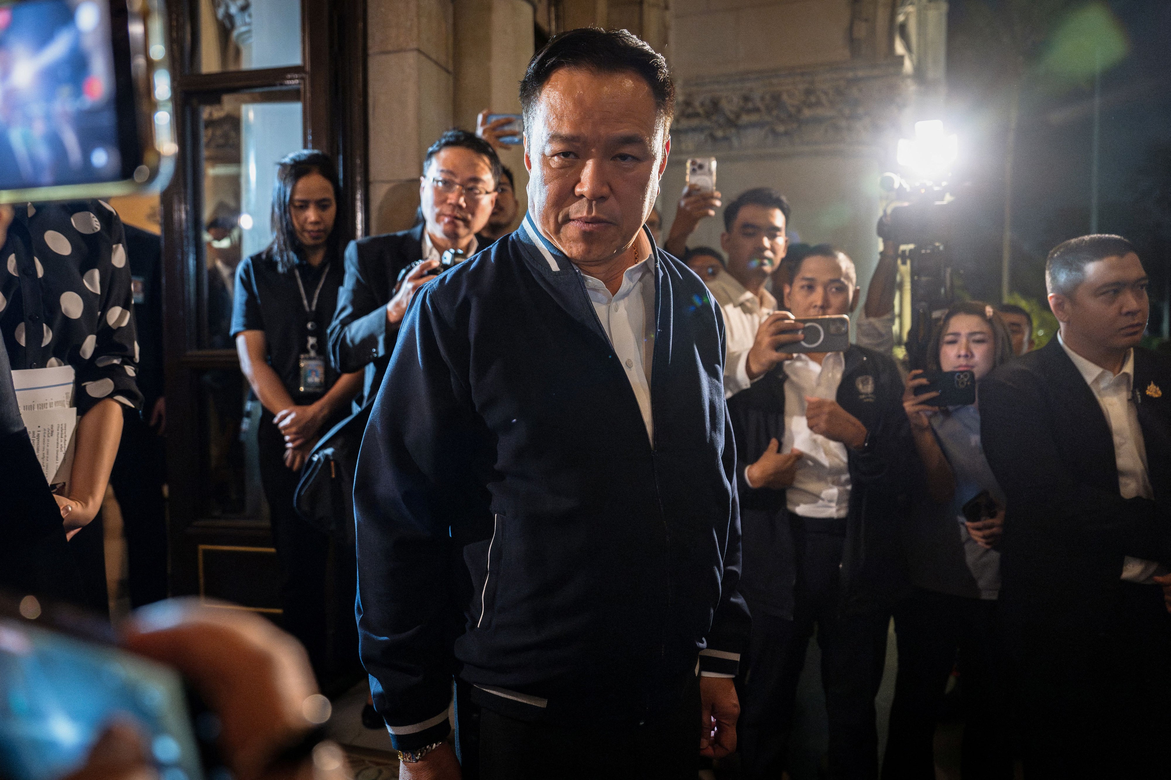 Thailand's Prime Minister Anutin Charnvirakul during a press conference