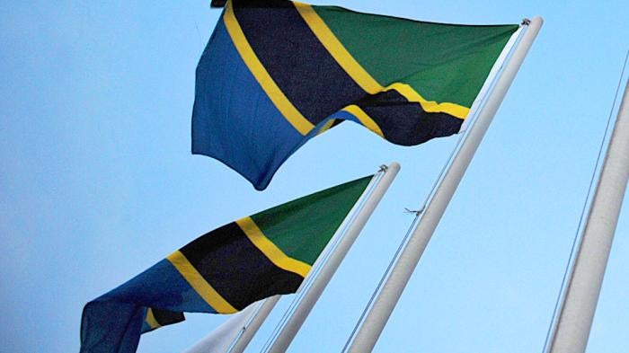 The flag of the United Republic of Tanzania.