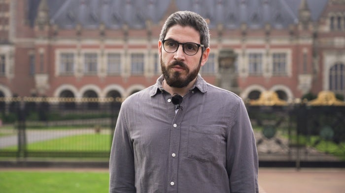 Ahmad Helmi at the International Court of Justice in The Hague, Netherlands, on October 10, 2023. 