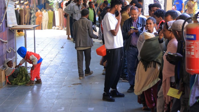 People line up outside banks in Mekele as concerns grow over possible renewed fighting between federal and regional forces in Ethiopia's northern Tigray region, January 31, 2026.