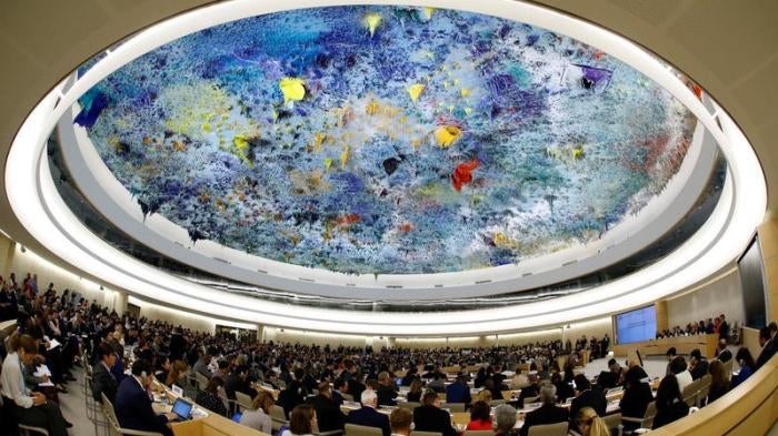 Zeid Ra'ad Al Hussein, UN high commissioner for human rights, speaks at the 36th Session of the Human Rights Council in Geneva, Switzerland, September 11, 2017.