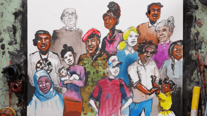 Illustration of immigrations by Molly Crabapple.