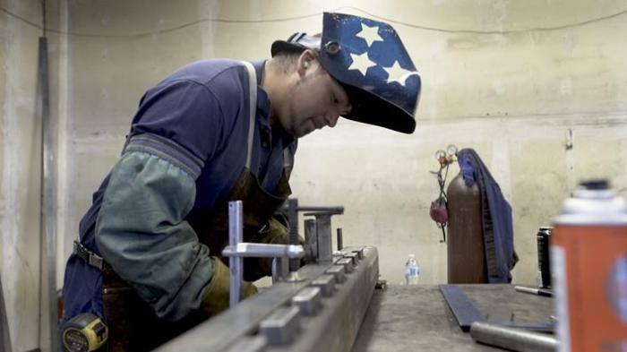 Alan “Superman” Gonzalez welding, June 5, 2018