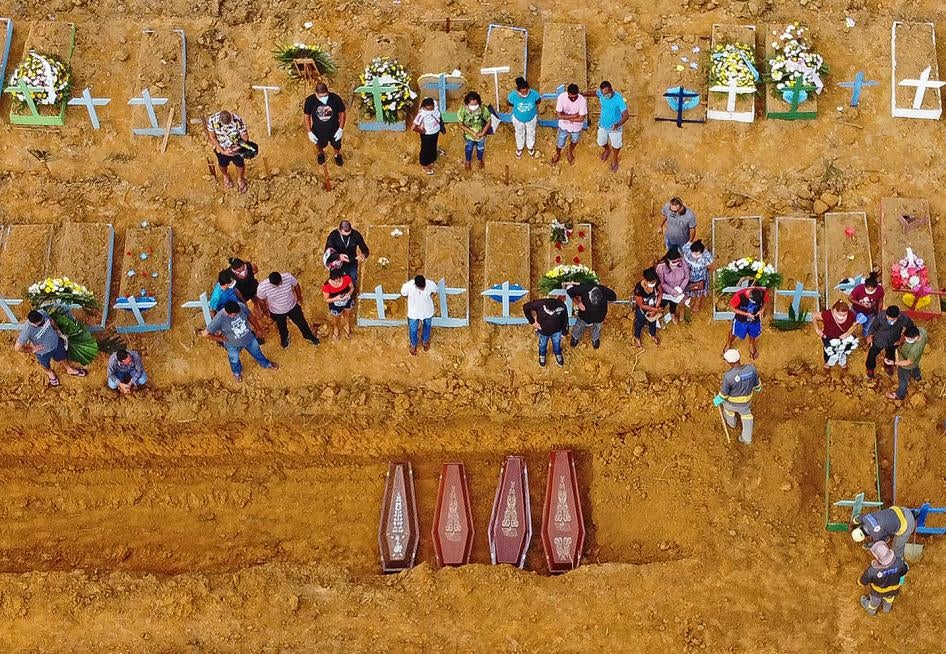 An overhead view of a cemetery