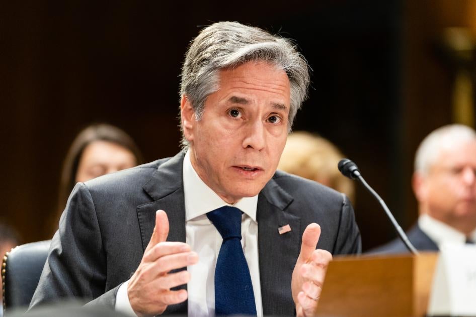 美國國務卿布林肯出席參議院撥款委員會作證，華盛頓特區，2023年5月16日。