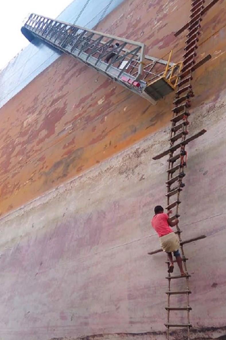 Because ships are broken apart on the beach, workers perform dangerous jobs without adequate structures for safe disassembly. Many workers die and are injured in explosions and falling from high heights.