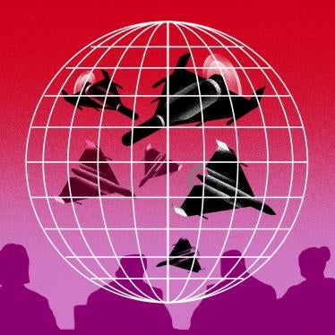 Graphic of various drones in a cage