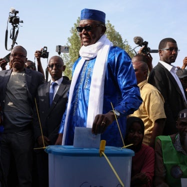 Then-Prime Minister Succès Masra, leader of Chad’s main opposition party Les Transformateurs, casts his ballot in N'Djamena, Chad, May 6, 2024.