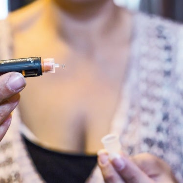  Insulin injection for type 1 diabetes. 