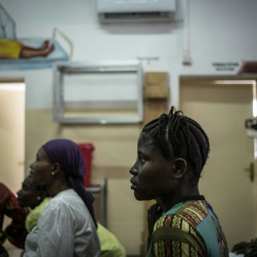 Pregnant women sit in the waiting area at the pre-natal clinic of the Princess Christian Maternity Hospital