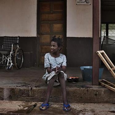 Hamamatou, a 13-year-old girl polio survivor, was abandoned by her family after their village was attacked by anti-balaka forces in Central African Republic. 