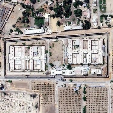 A satellite photograph of Scorpion Prison taken in September 2016. Inmates suffer abuses in secret and are denied most access to the outside world. Satellite imagery