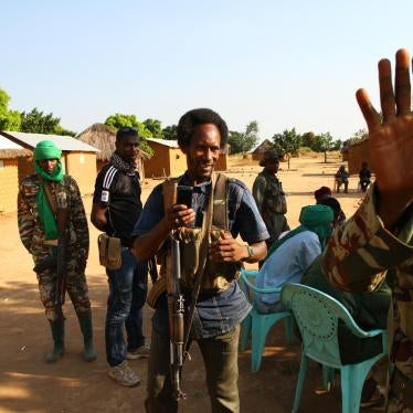 Fighters from the rebel group “Return, Reclamation, Rehabilitation” (3R) in De Gaulle, in the Koui sub-prefecture of the Ouham Pendé province, Central African Republic, on November 25, 2016. 