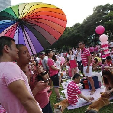 Participants at the annual Pink Dot Singapore event, in Singapore on June 28 2014.