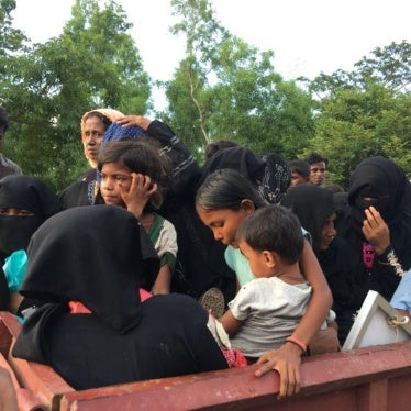 Rohingya refugees shortly after arrival in Bangladesh. 