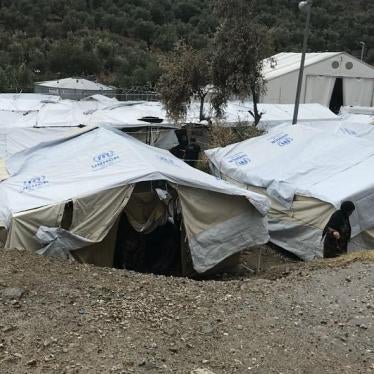 Moria hotspot on the island of Lesbos. Poor living conditions in the camp and overcrowded hotspots, with little to no access to basic services, such as sanitation and proper shelter, are key factors that contribute to psychological distress.